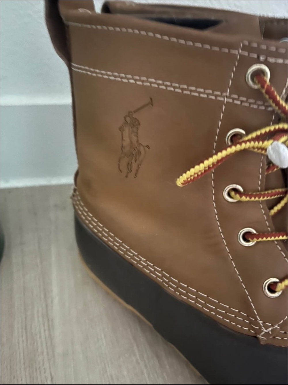 Polo by Ralph Lauren Two-Tone Brown Duck Boots - Picture 3 of 5